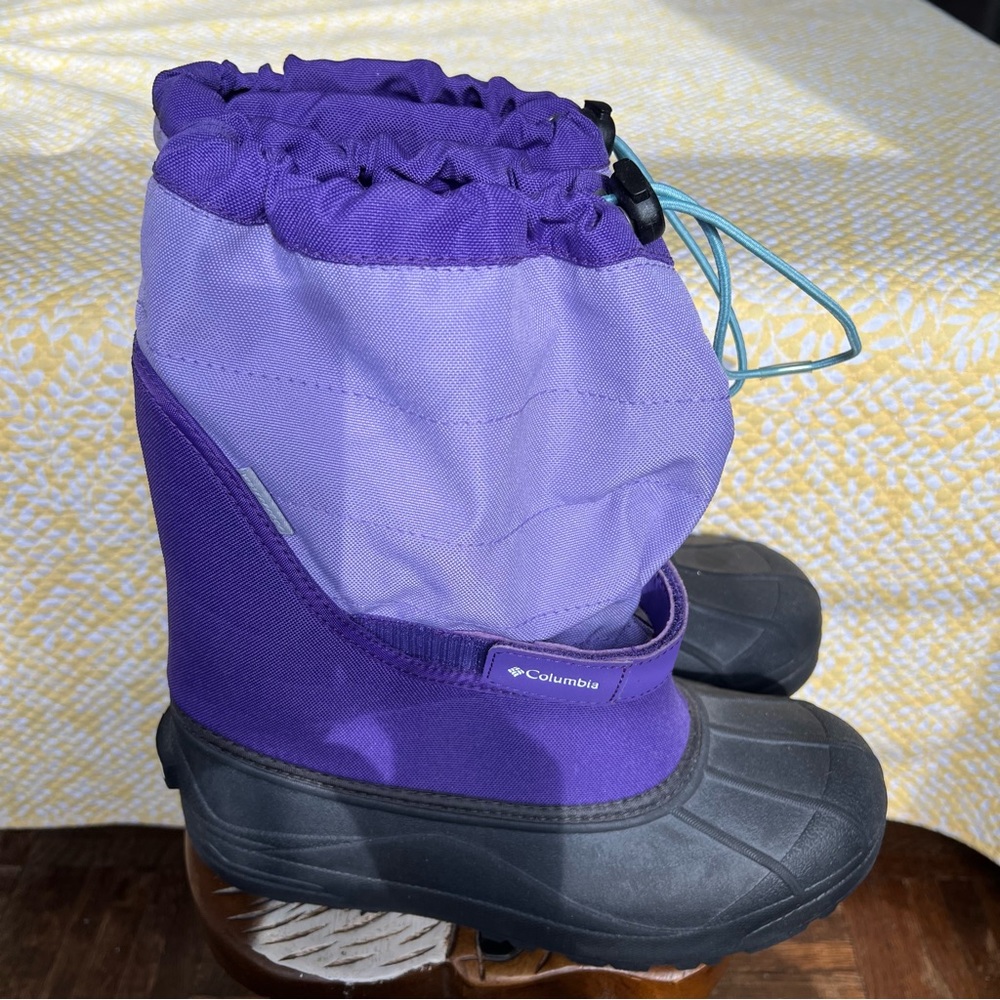 Columbia Big Kids’ Powderbug™ Plus II Snow Boot Purple Size 7 EU 39 With Insoles